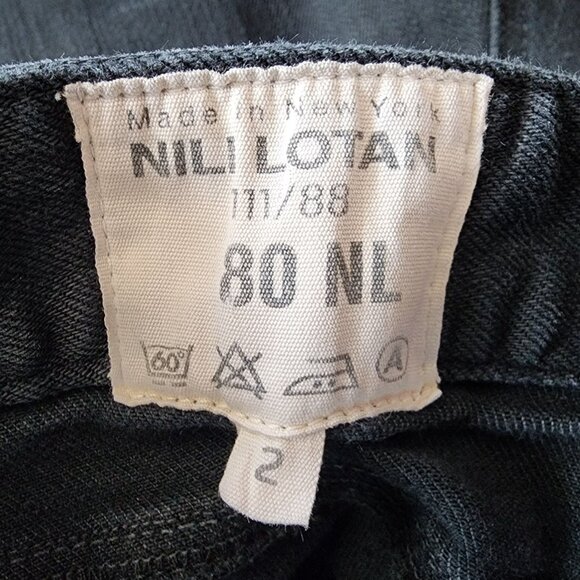 Nili Lotan Womens 2 Jeans 111/88 80 NL Skinny Crop Raw Hem Black Denim Jeans - Picture 8 of 10